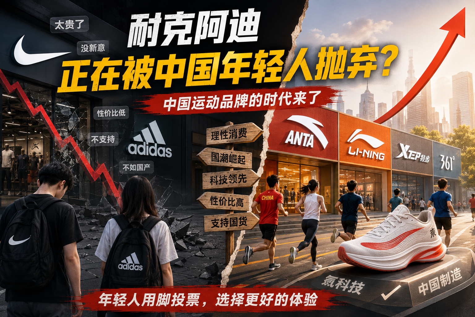 《耐克、阿迪卖不动了？中国年轻人终于不再为一个“Logo”买单》
